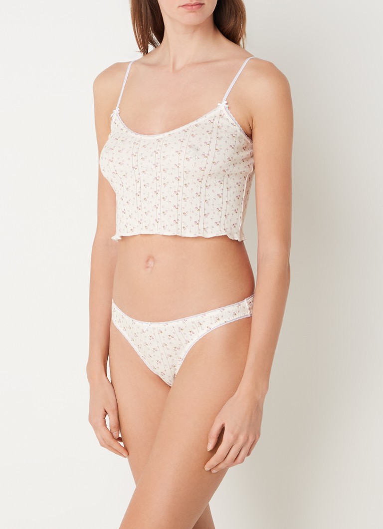 Cou Cou Intimates The Cami crop top made of organic cotton with floral print