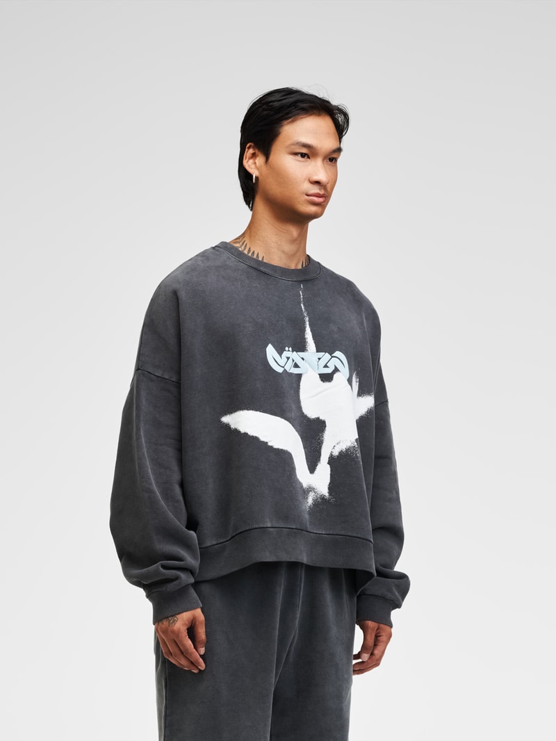 Sweatshirt mit Motiv-Print - MATW X REVIEW in dunkelgrau
