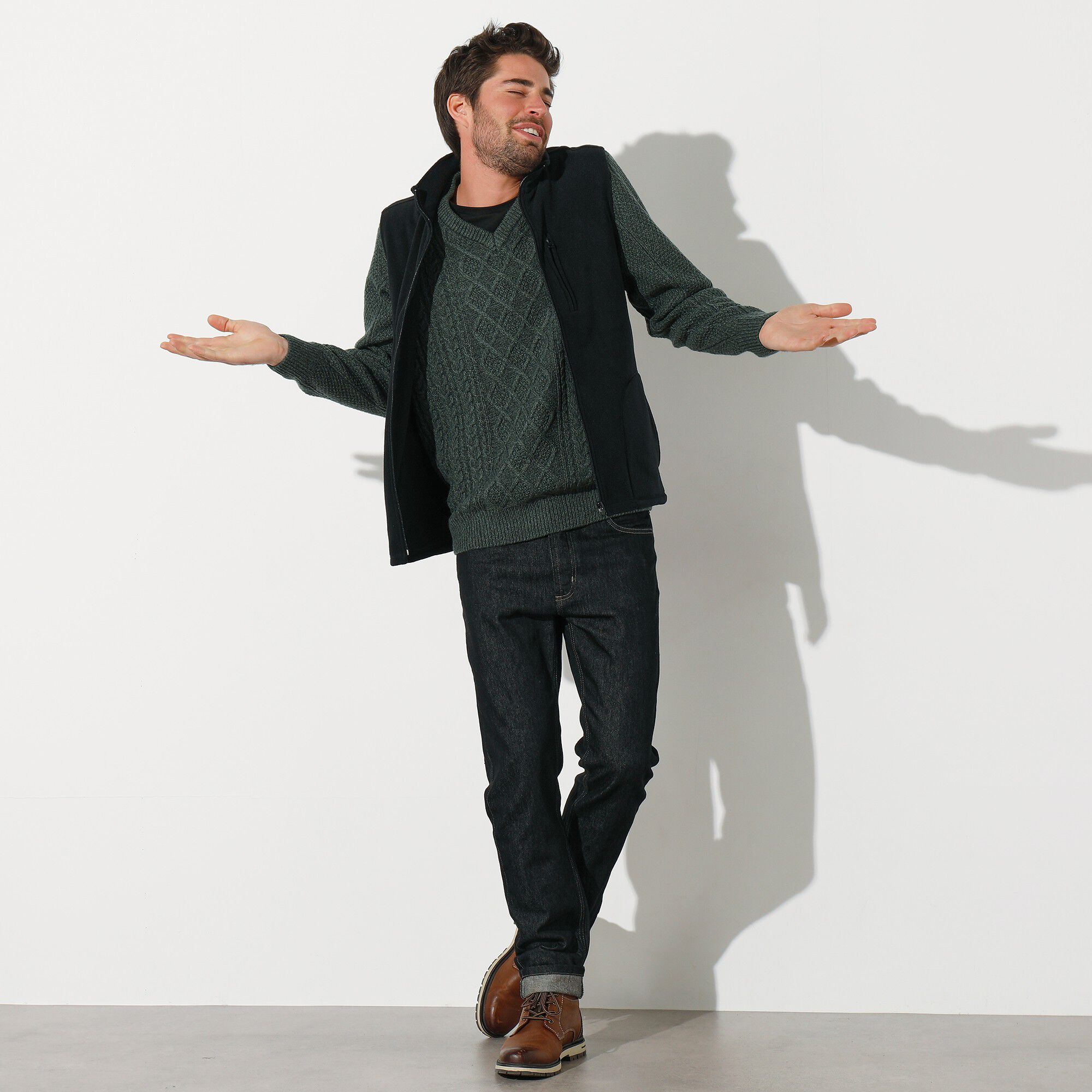 Blouson zippé maille micropolaire sans manches