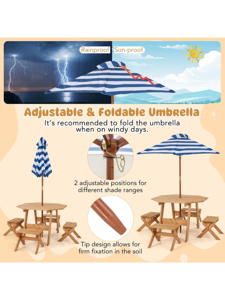 COSTWAY Kindersitzgruppe Outdoor ab 3 Jahren in Beige günstig kaufen onesize