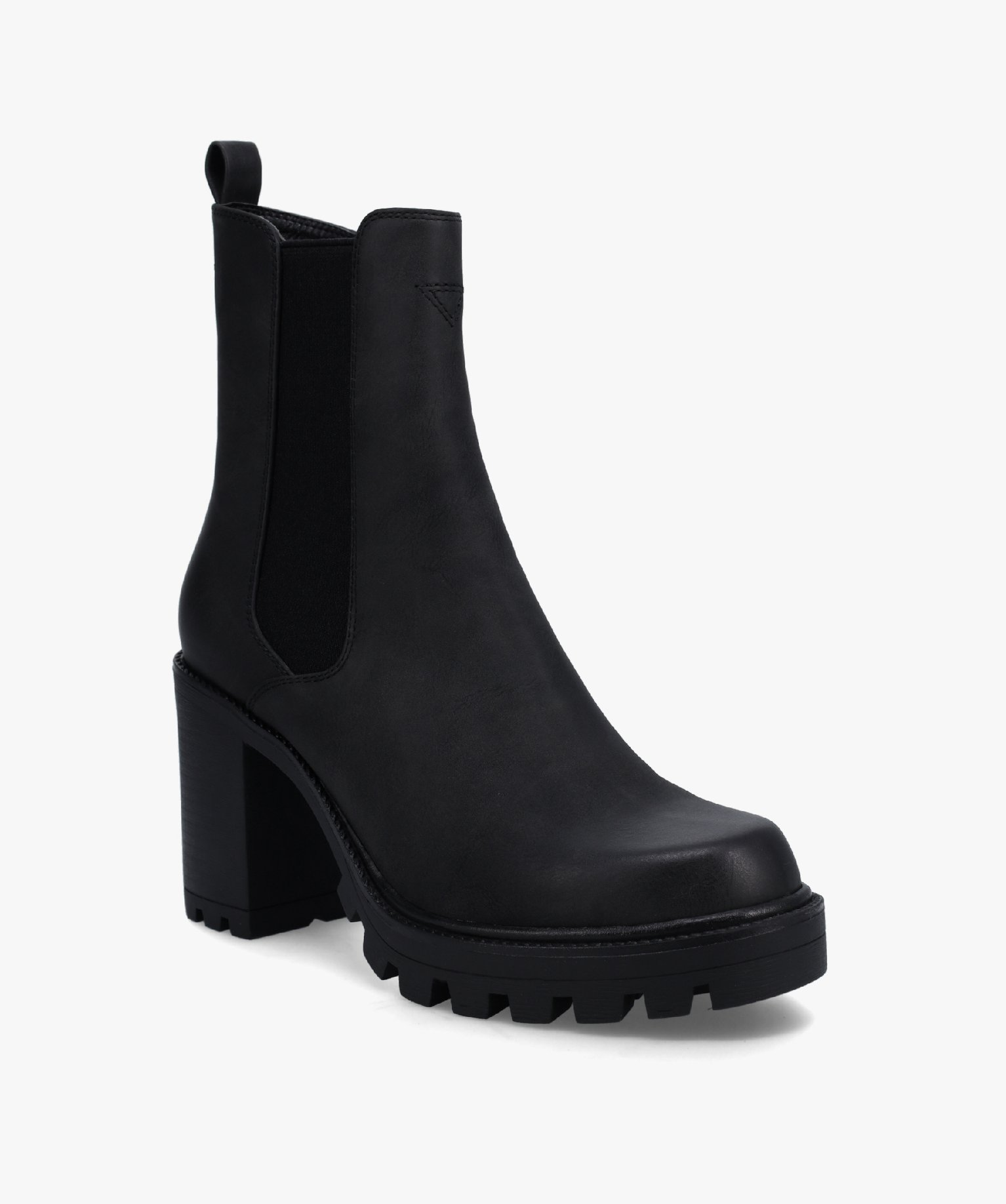 Boots femme Chelsea à talon et semelle crantée noir | GEMO