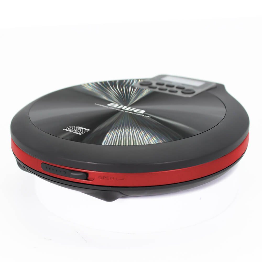 Aiwa PCD-810BK tragbarer CD/CD-R/MP3 Spieler, mit Earphones und Tasche, ESP tragbarer CD-Player
