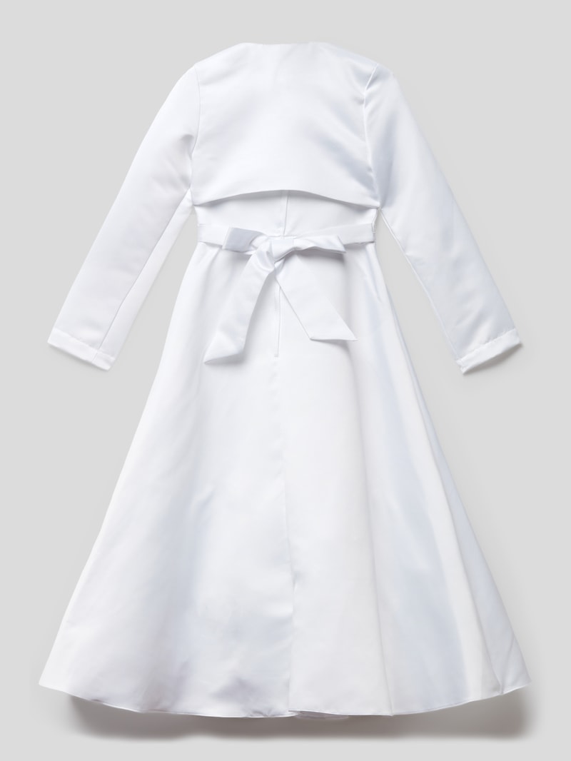 Kleid mit Zierbesatz in weiß
