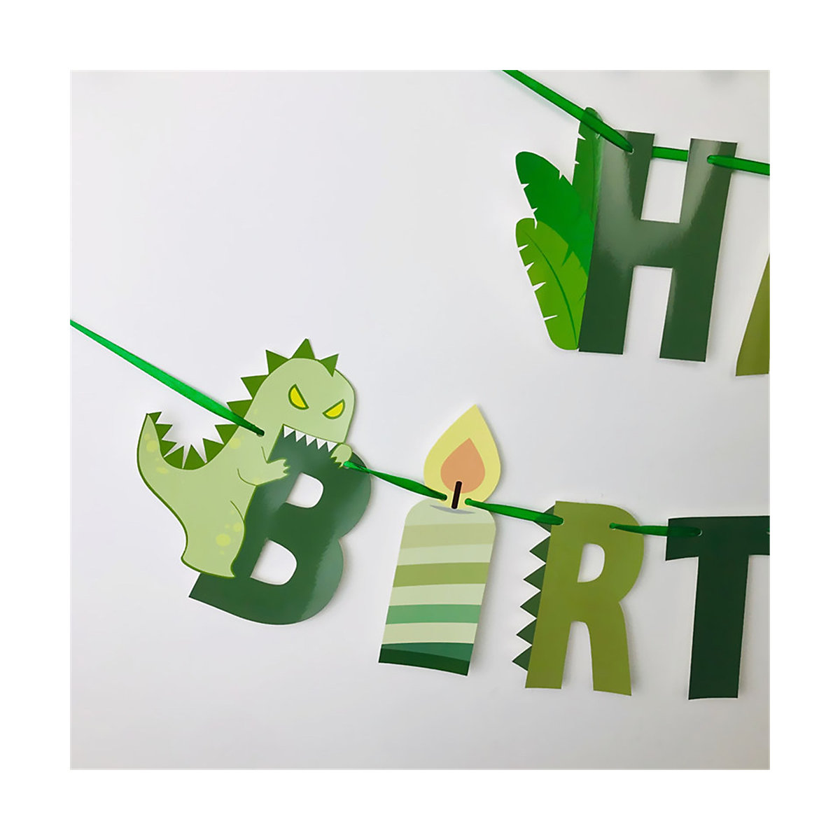 Happy Birthday Banner Girlande Dinosaurier Partydeko für Kinder
