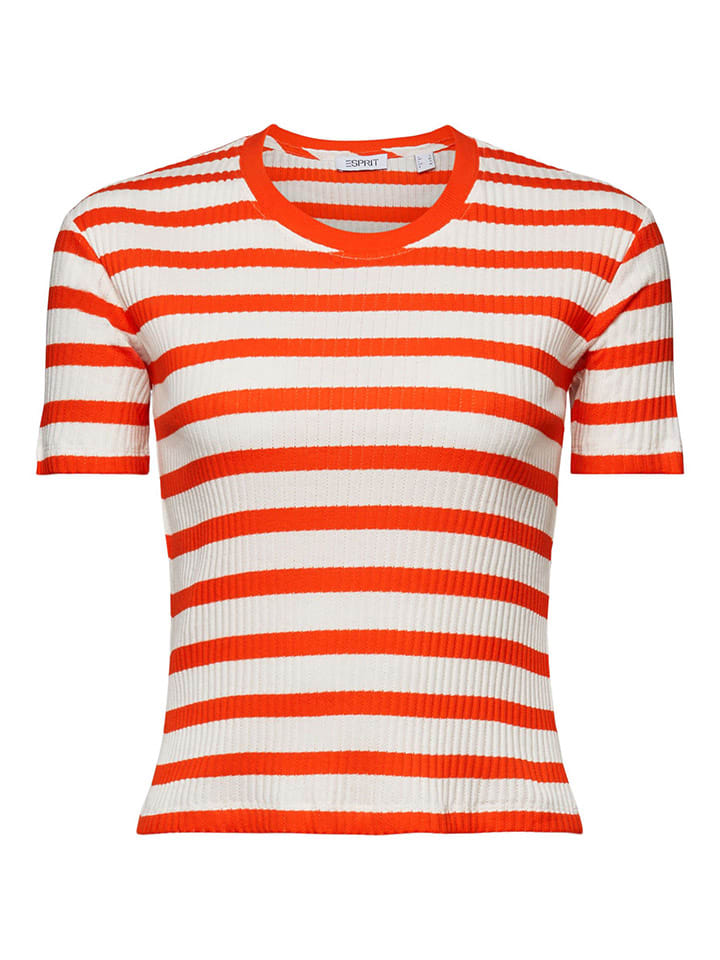 ESPRIT Shirt in Orange/ Weiß günstig kaufen