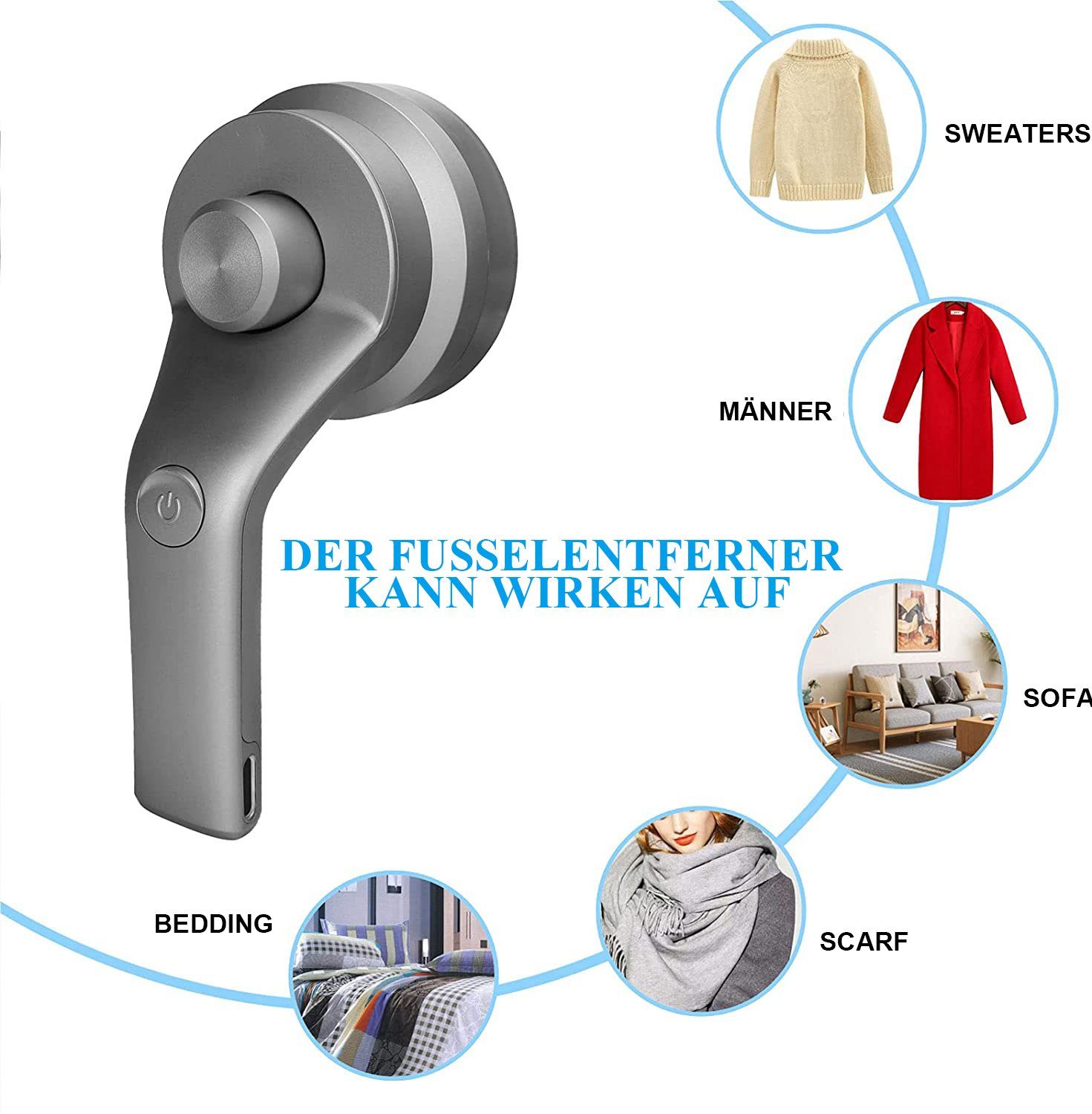 Vaxiuja Fusselrasierer Fussel-Entferner,Defuzzer Pullover-Rasierer AC-Adapter betriebene