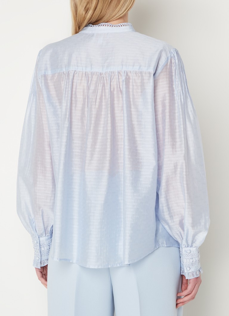 Aaiko  Carlita blouse in lyocellblend met broderie en plooidetail