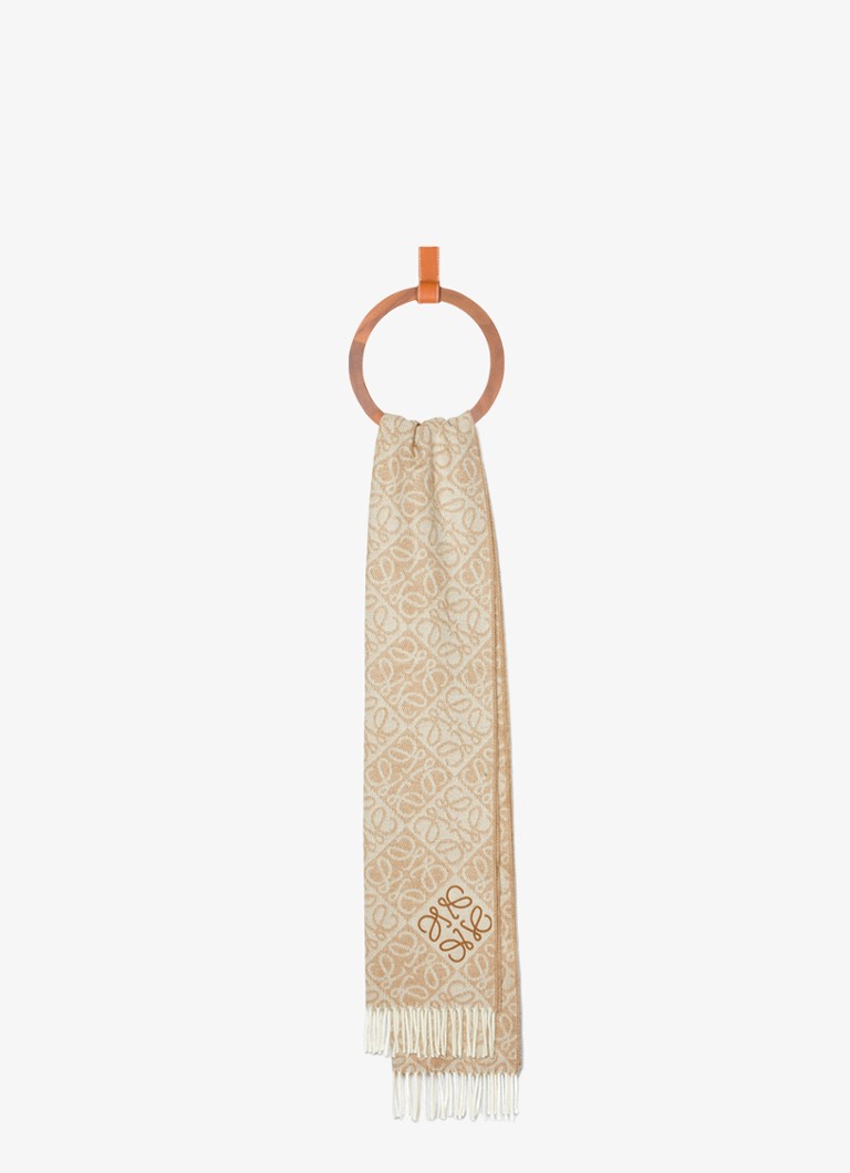 Eșarfă LOEWE Anagram din amestec de cașmir cu logo, 180 x 38 cm