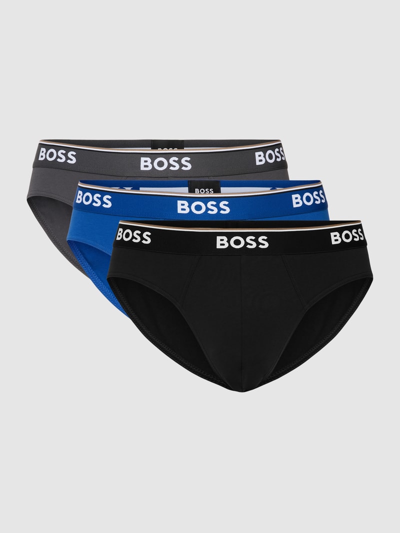 Slip mit Label-Details im 3er-Pack Modell 'Power' in royalblau
