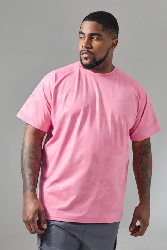 Plus Man Active Camouflage Raglan Performance T-Shirt