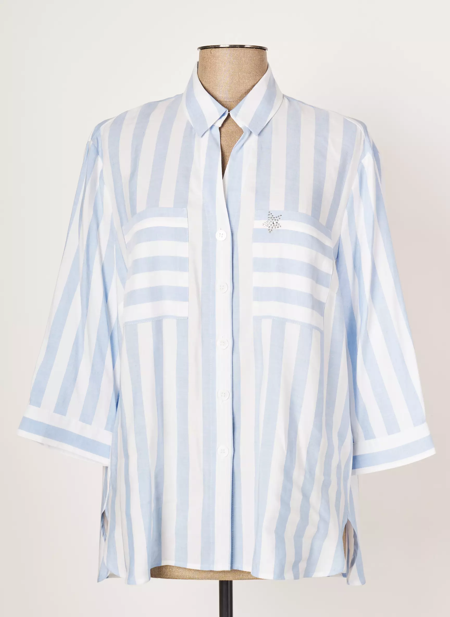 Just White Chemisiers Femme couleur bleu