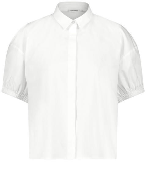 Baumwollbluse mit elastischem Ärmelsaum