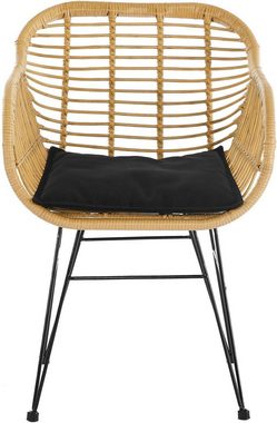 SalesFever Stuhl (Set, 2 St), aus wetterfestem Kunststoffgeflecht in Rattanoptik