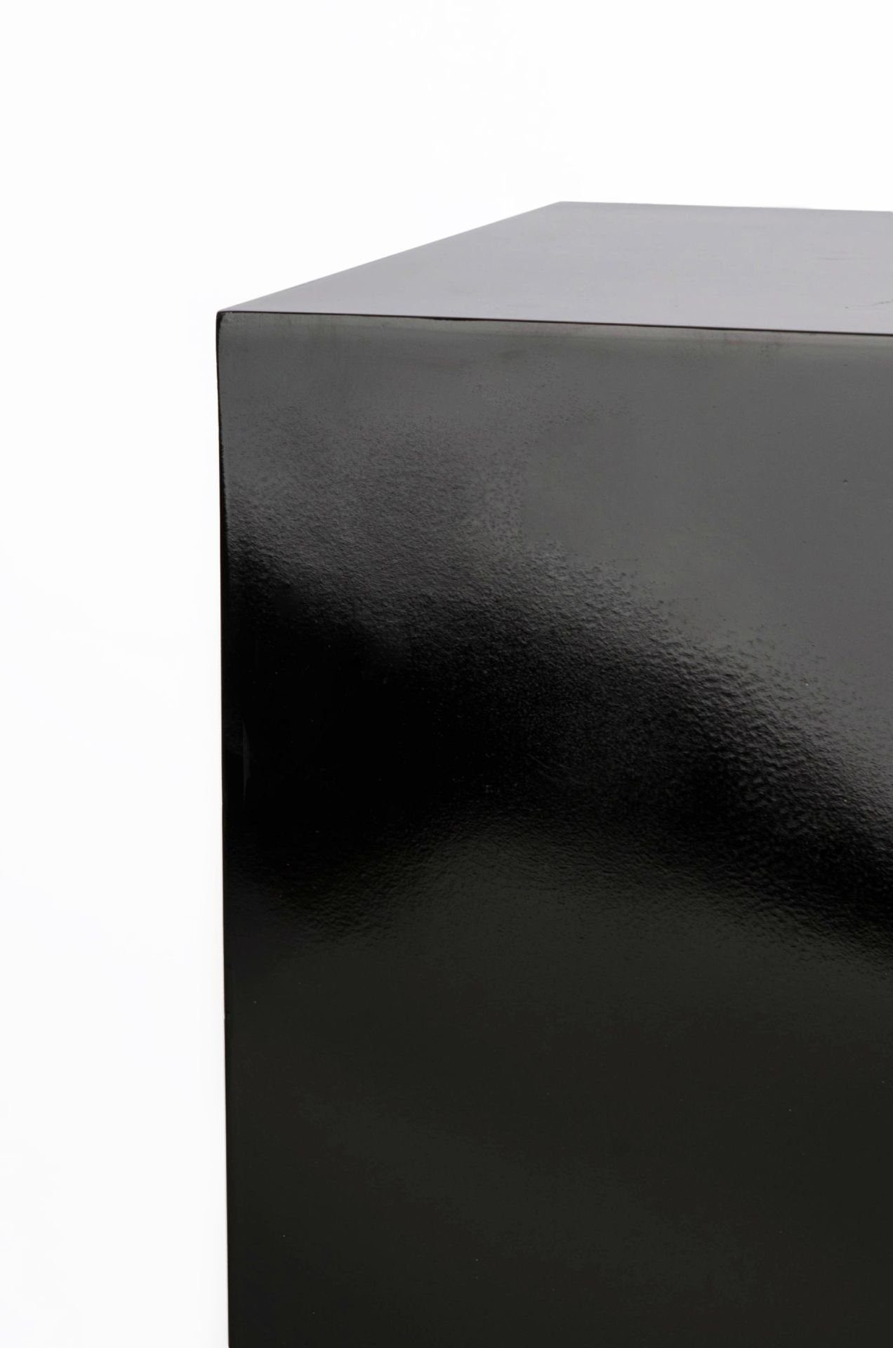 VIVANNO Blumenständer Podest Säule Fiberglas, Schwarz Hochglanz - 30x30x60 cm