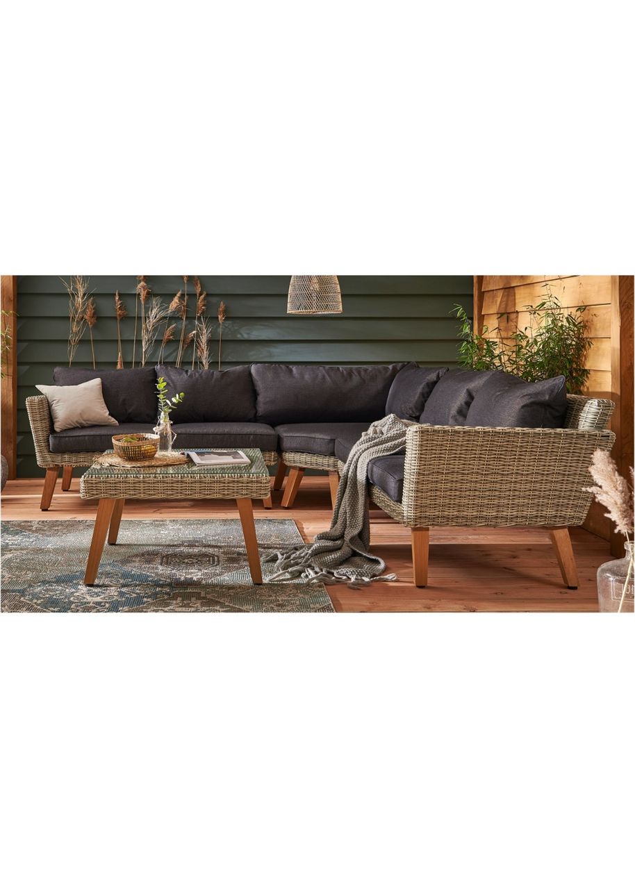 MyFlair Garten Ecksofa, 5 Sitzer mit Beistelltisch