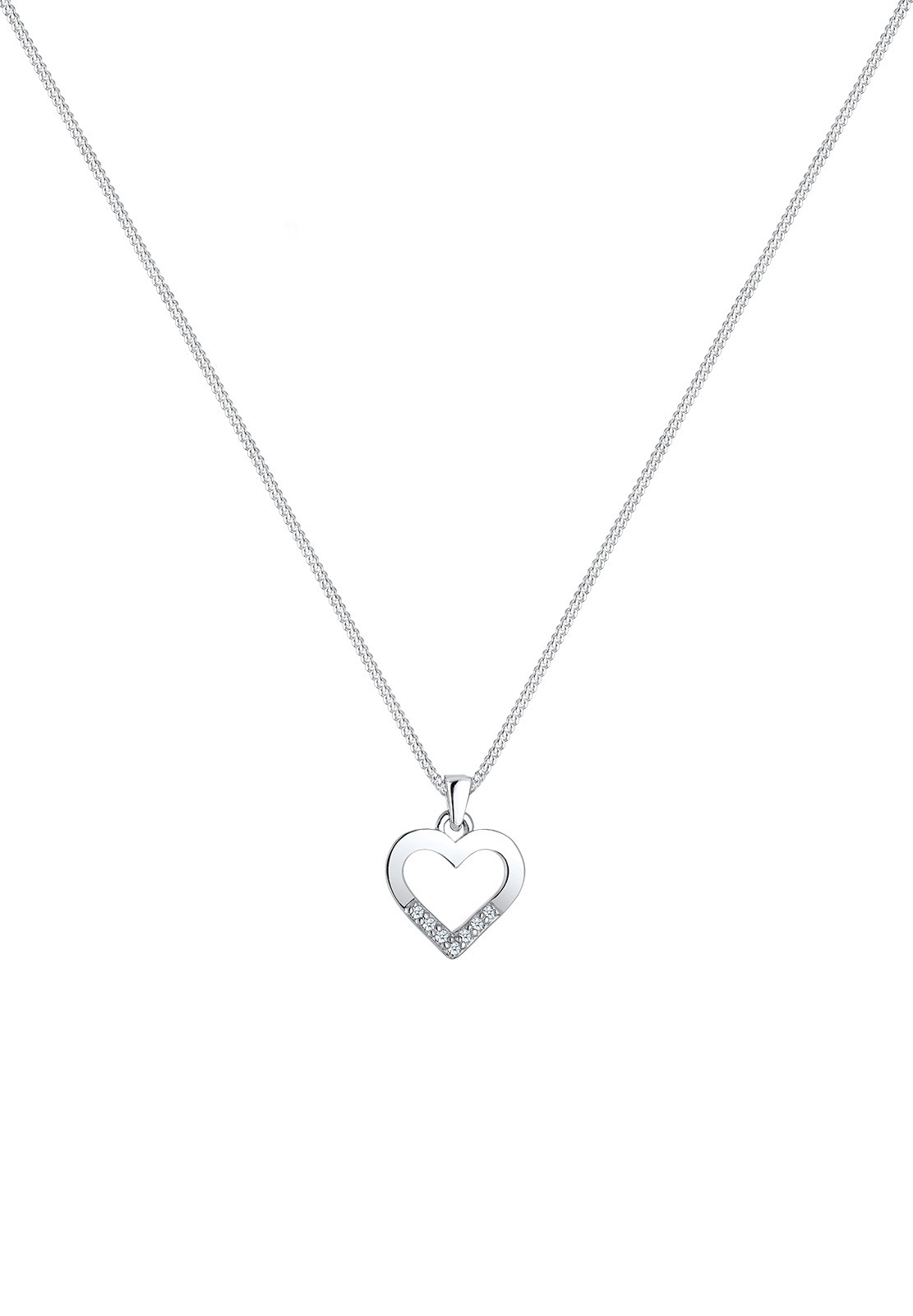 Wisiorek damski Elli DIAMONDS w kształcie serca z diamentem (0,035 ct.) - srebro (925/1000)