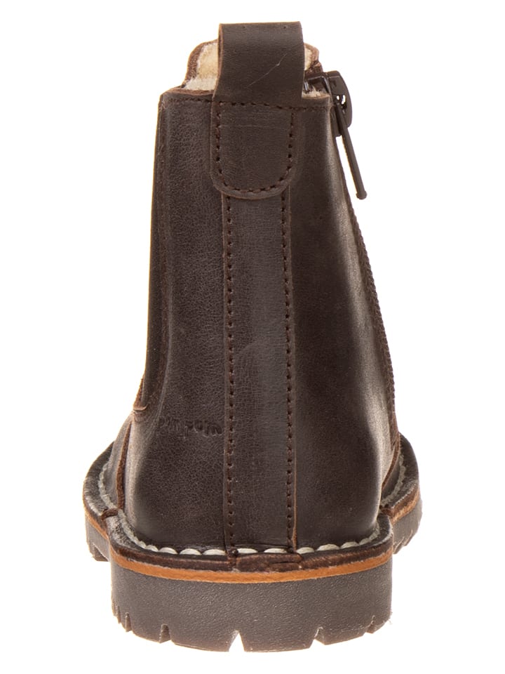 POM POM Leder-Chelsea-Boots in Dunkelbraun günstig kaufen
