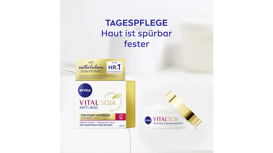 NIVEA VITAL Soja Anti-Age Straffende Tagespflege für Reife Haut LSF15 50 ml