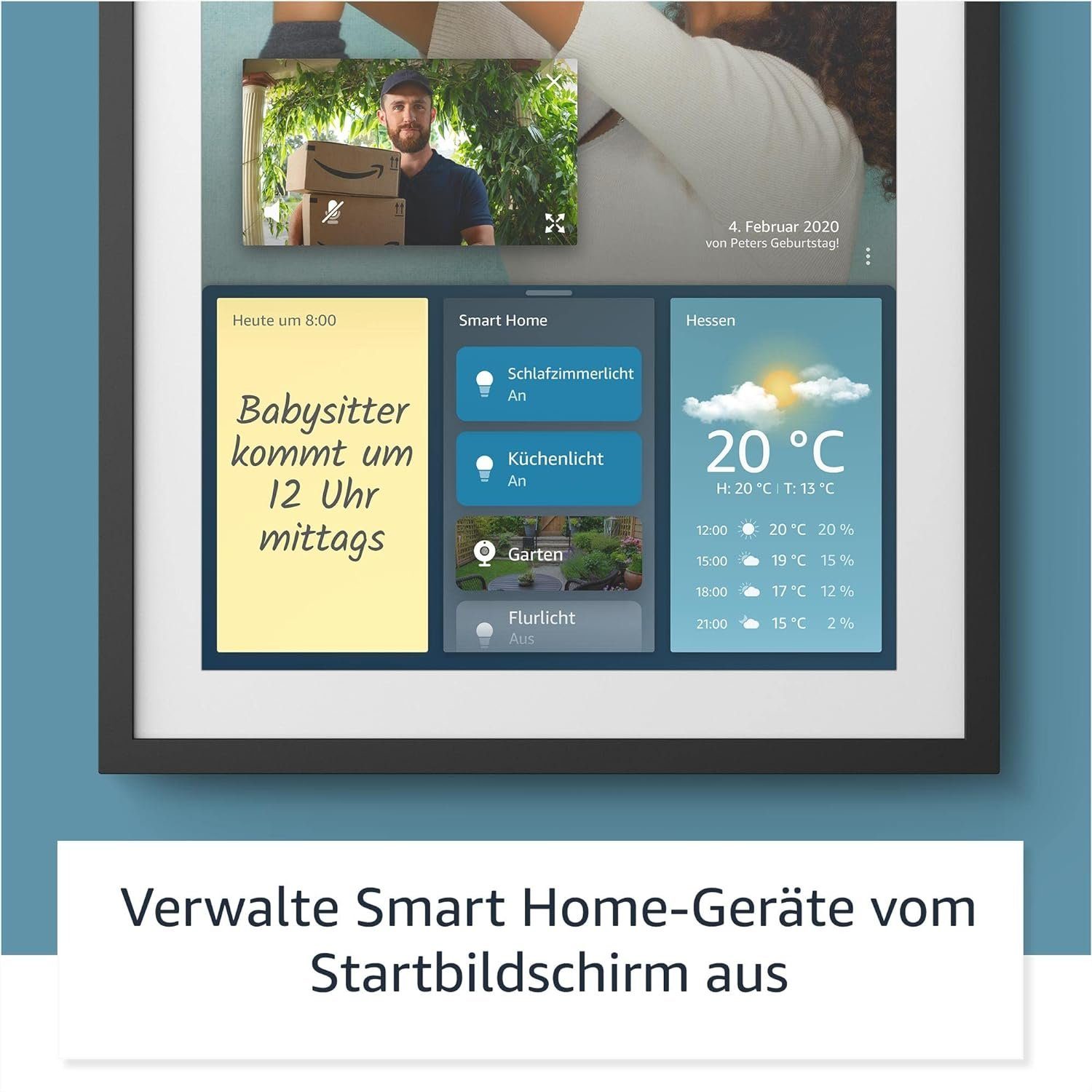 Amazon Echo Show 15 + Fernbedienung, Alexa Fire TV intergriert Wandmontage Sprachgesteuerter Lautsprecher (WLAN (WiFi), Bluetooth, Wi-Fi 6, Smart Display, Bluetooth, WLAN, Full HD, 1920 x 1080)