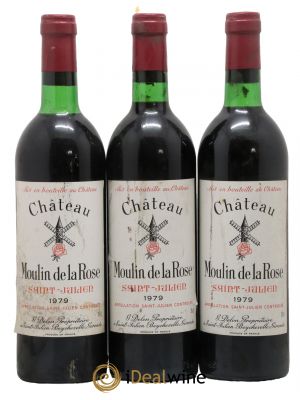 Château Moulin de la Rose Cru Bourgeois  1979 - Lot de 3 Bouteilles