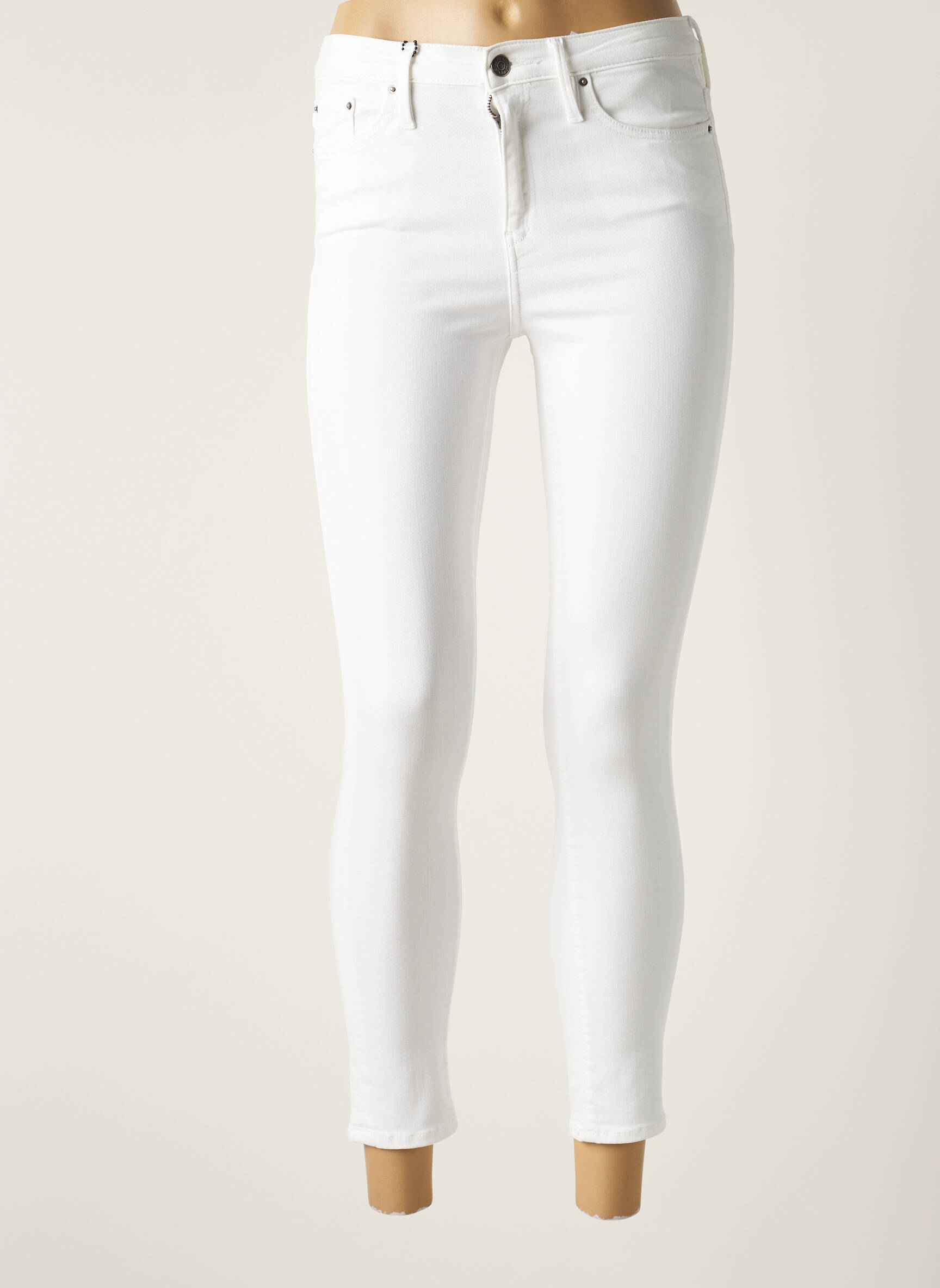 School Rag Jeans Coupe Slim Femme couleur blanc