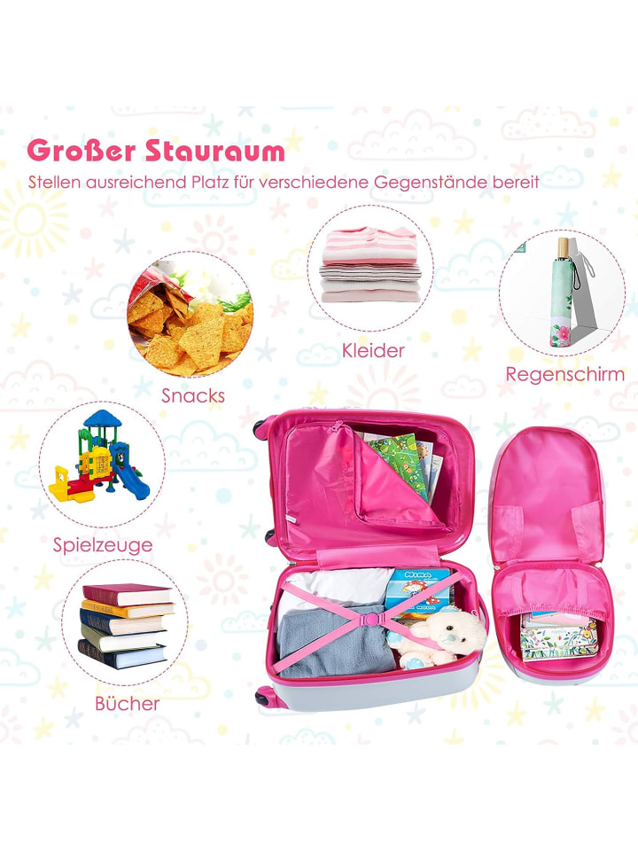 COSTWAY 2 tlg. Kofferset in Rosa günstig kaufen 30 x 20 cm