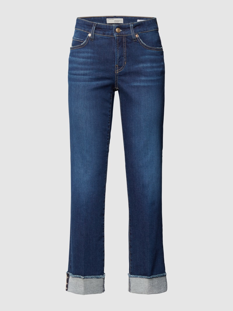 Jeans mit fixierten Beinumschlägen Modell 'Paris' in blau