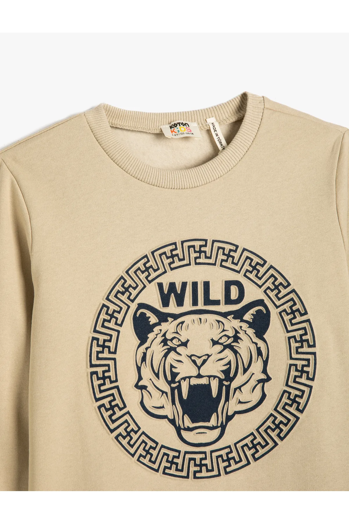 Koton  Sweatshirt mit Tigerprägung und erhöhtem Rundhalsausschnitt