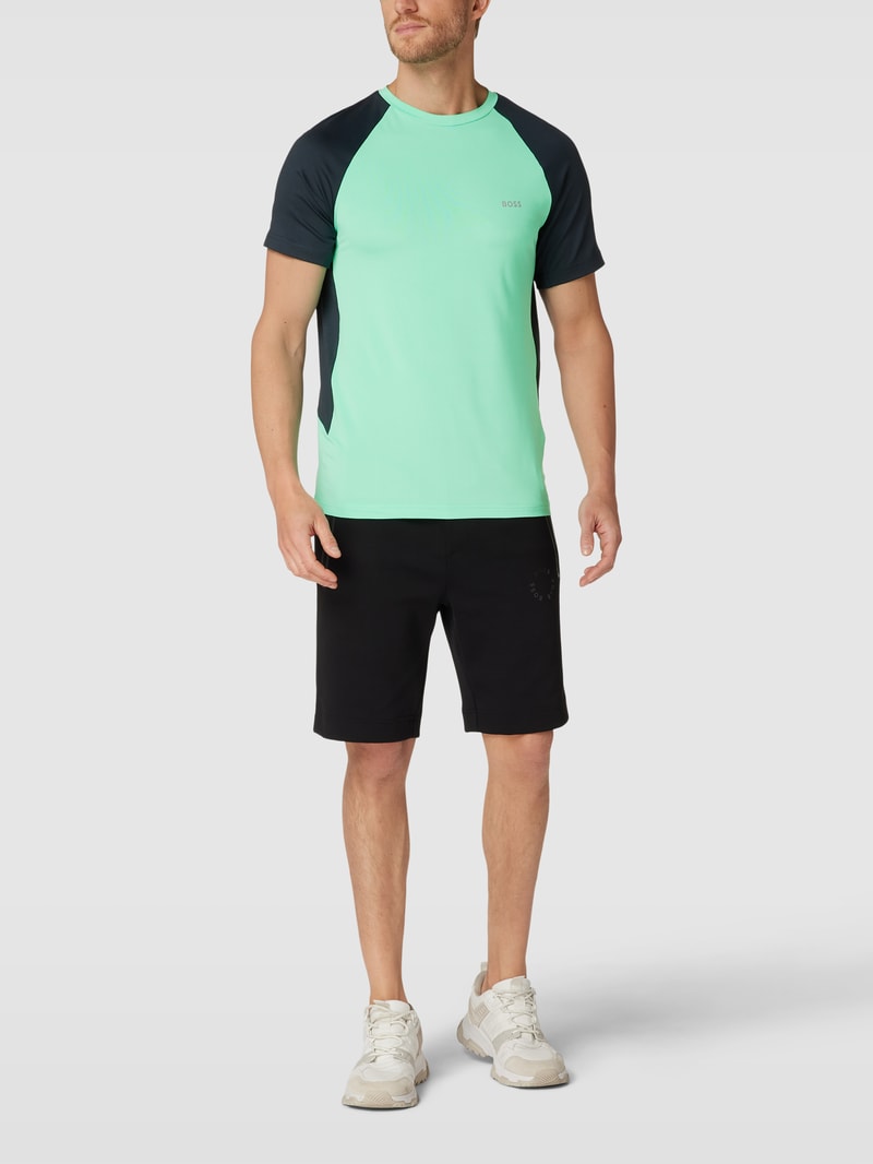 T-Shirt mit Mesh-Details Modell 'Active' in hellgrün