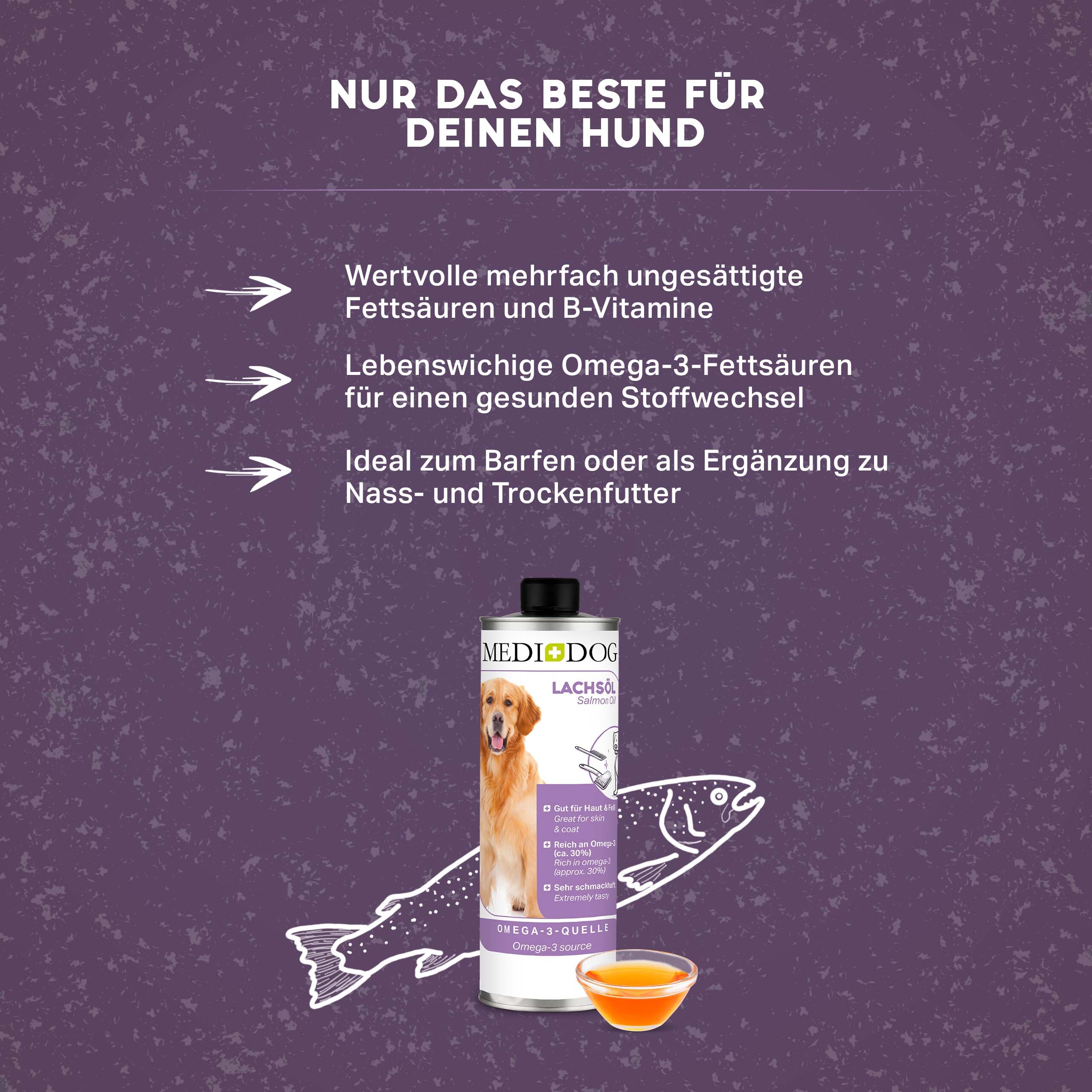 MediDog Ergänzungsfutter & Aufzucht MediDog Lachsöl