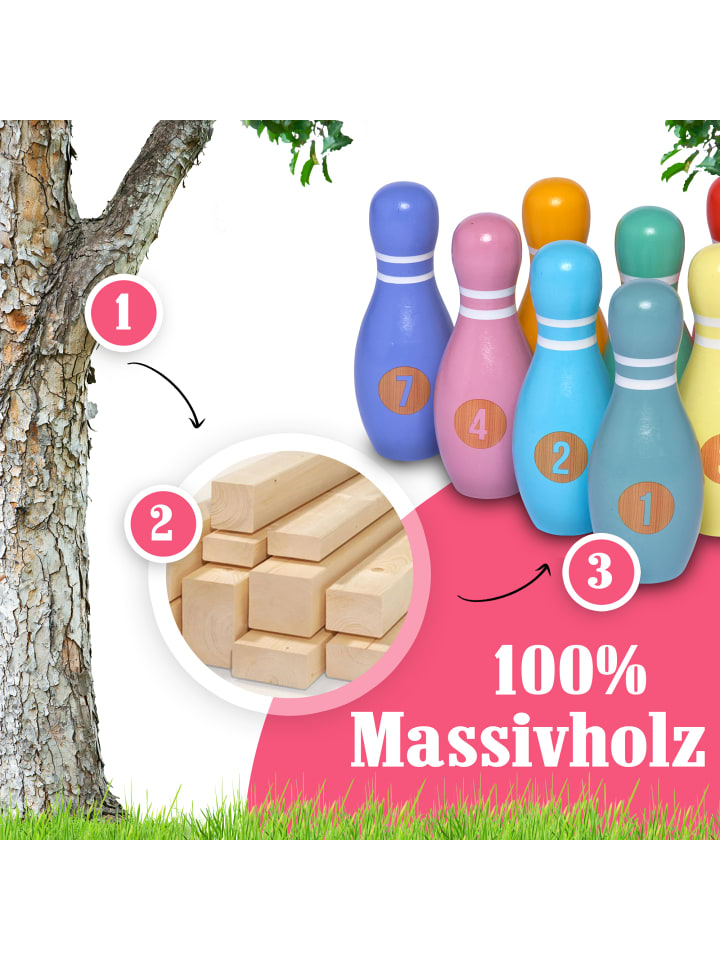 Pink Papaya Kegelspiel für Kinder 