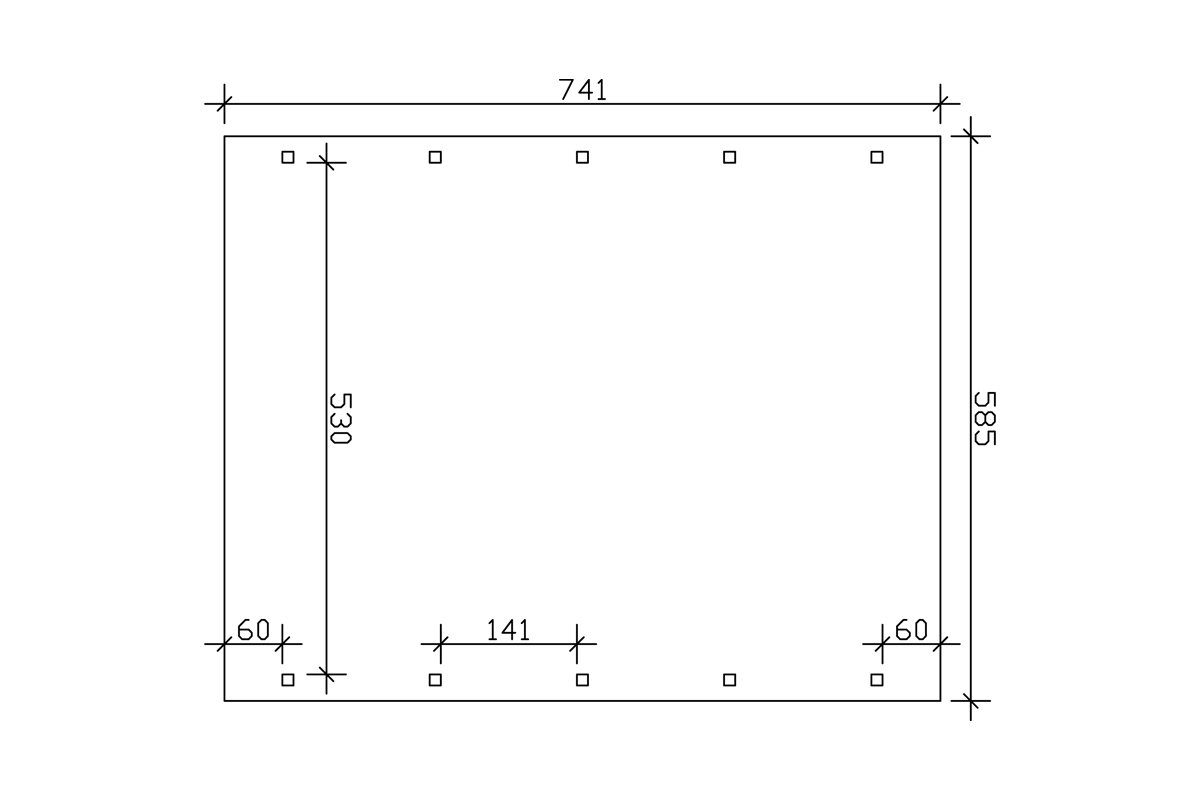 Skanholz Doppelcarport Spreewald, BxT: 585x741 cm, 215 cm Einfahrtshöhe