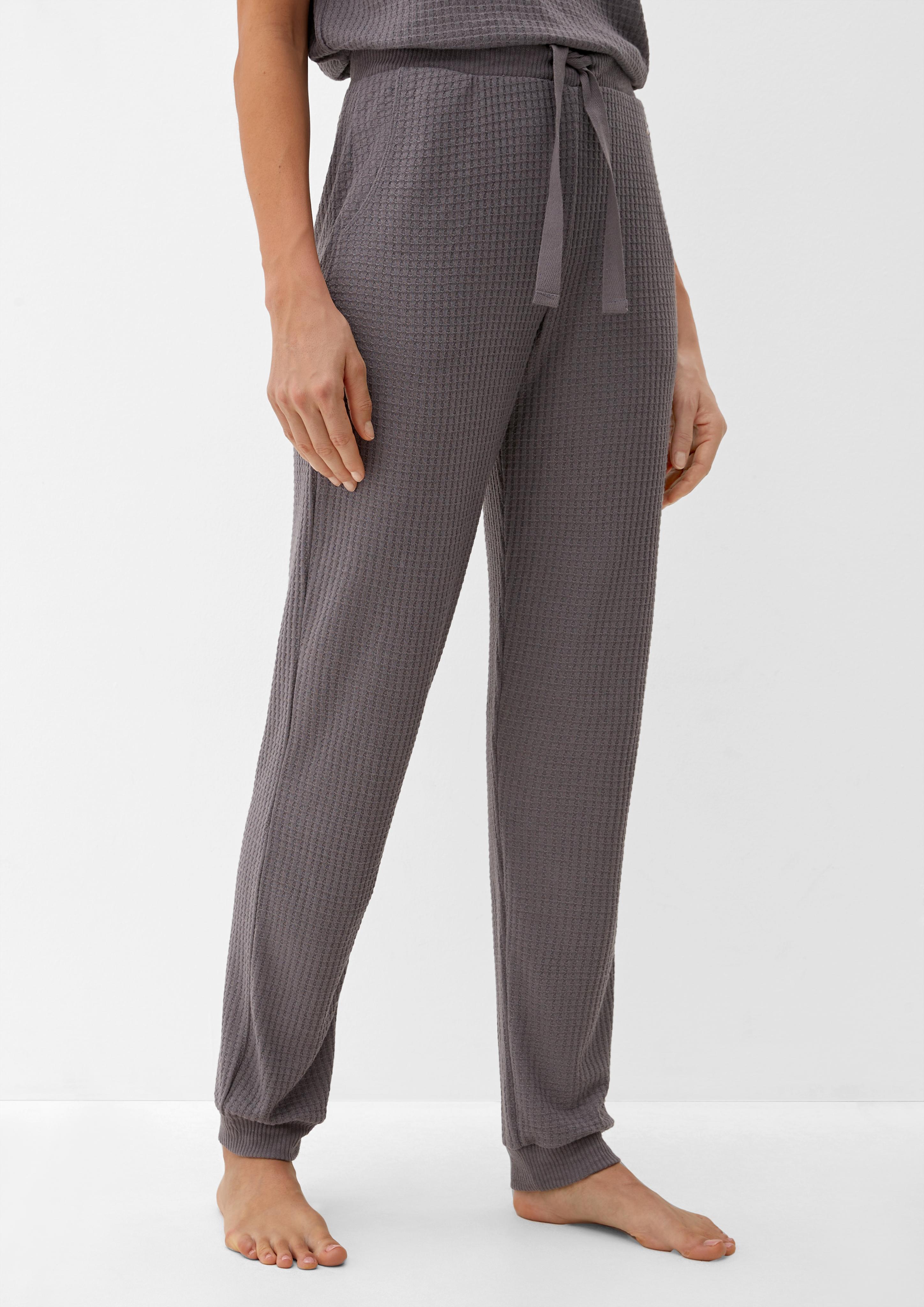 Pyjamahose in Waffelpiqué-Struktur  6007848-9500