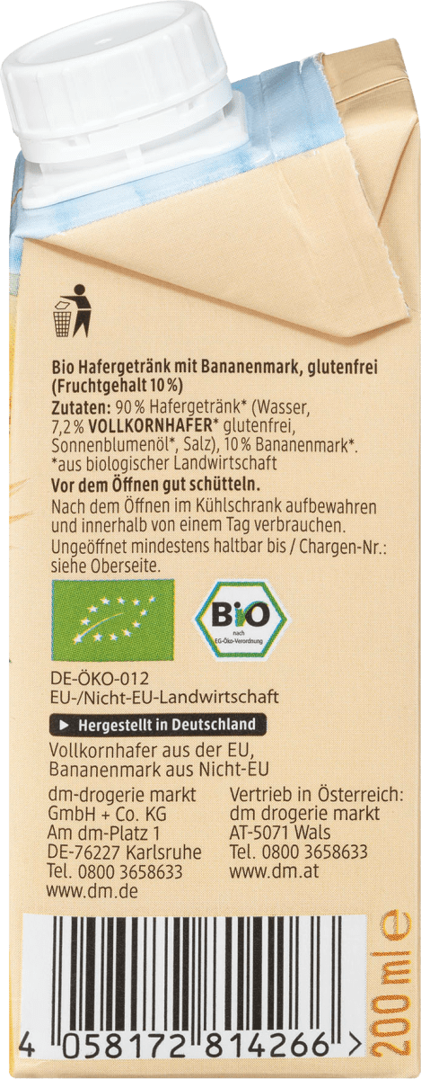 Haferdrink Banane ab 1 Jahr, 200 ml