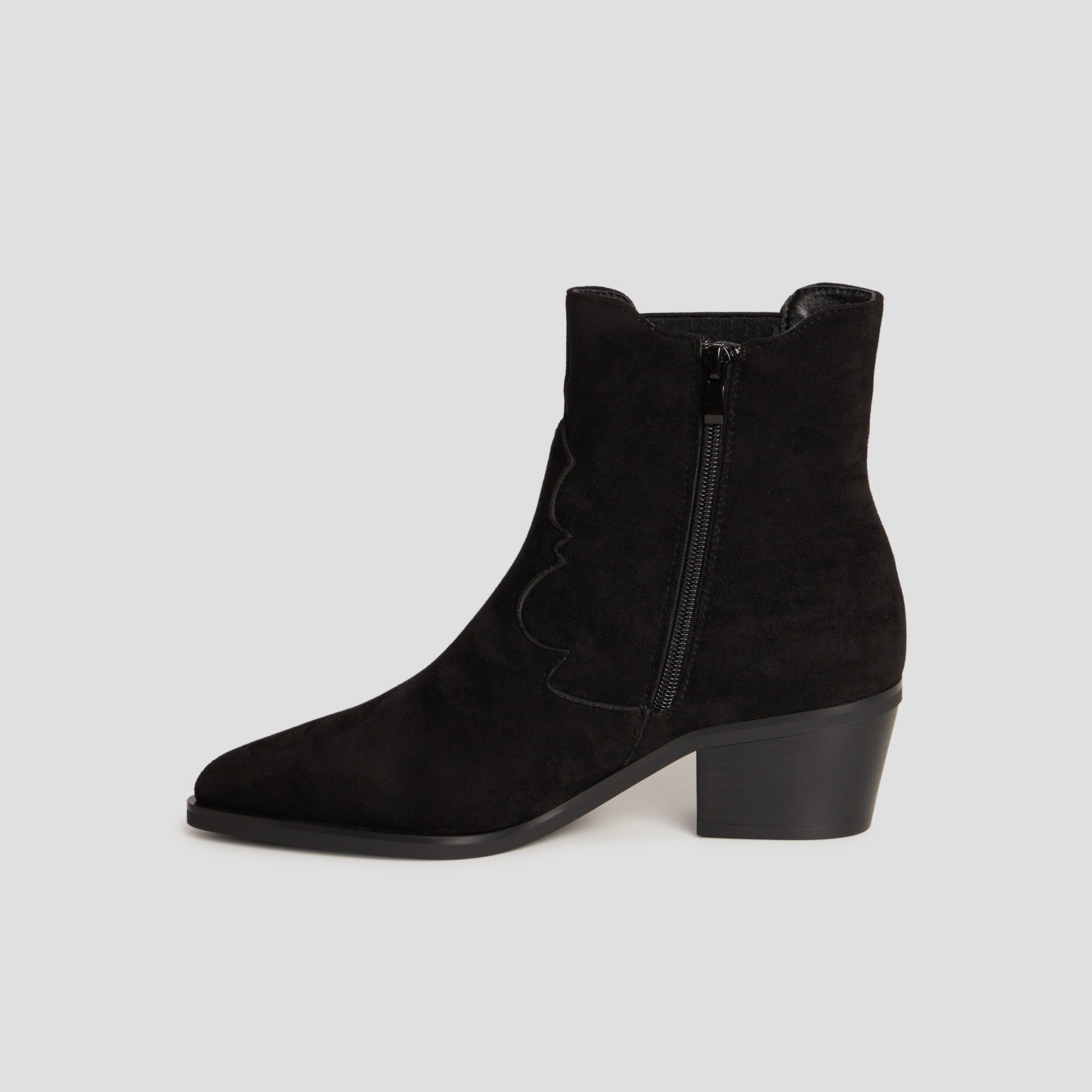 Bottines suédines à talons noir femme | La Halle