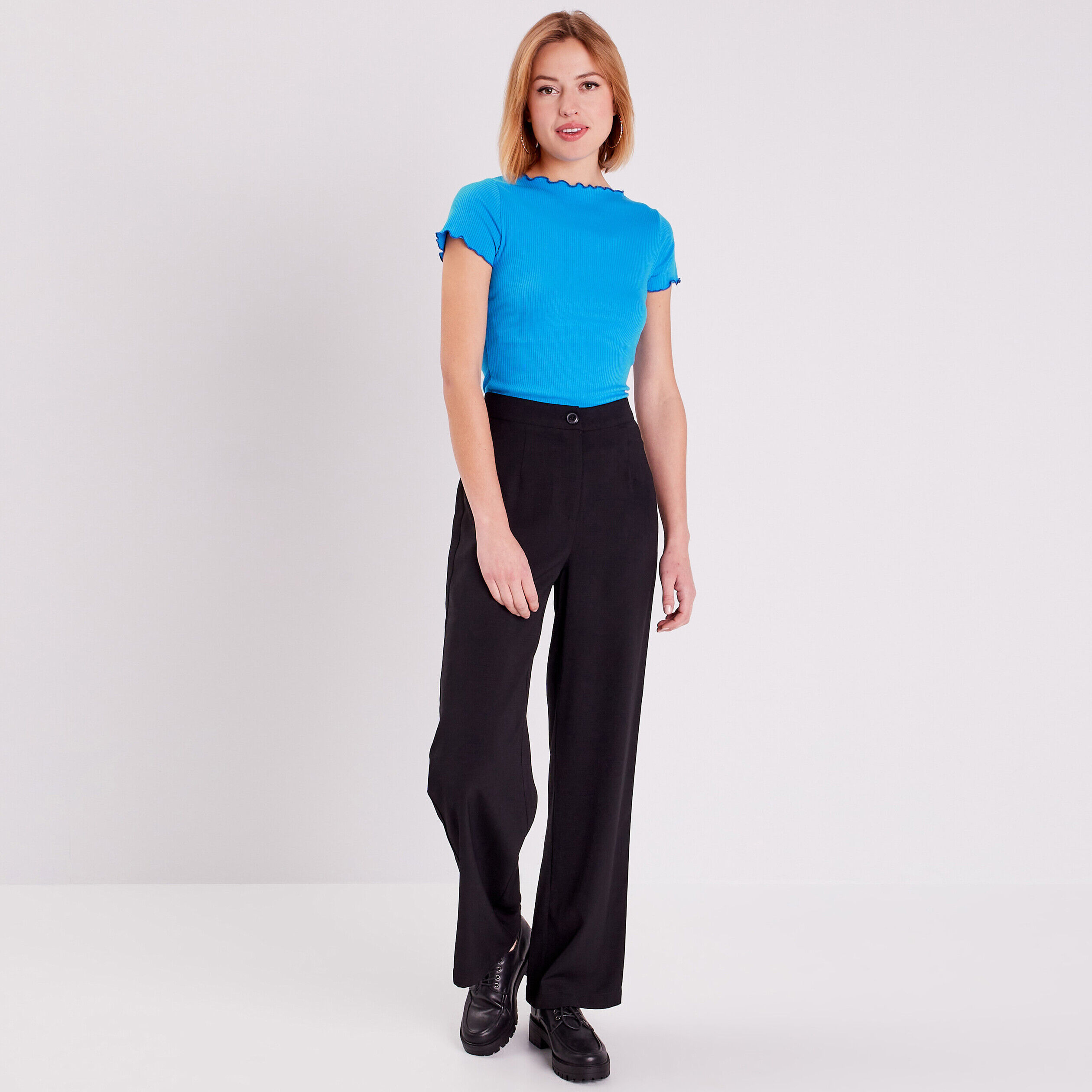 T-shirt manches courtes bleu roi femme | Cache Cache