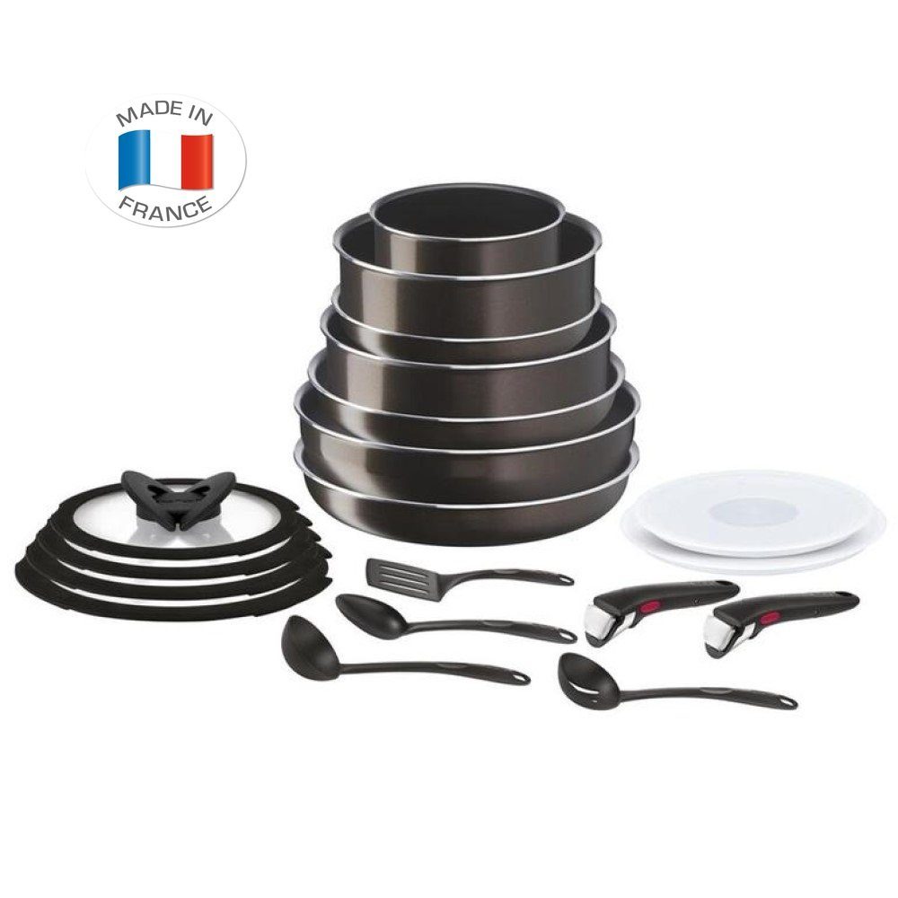 Tefal Topf-Set Ingenio XL Intense Kochgeschirr 19 tlg Topfset & Pfannenset Wok Pfanne, Edelstahl 18/10 (Töpfe und Pfannen Set, 19-tlg., mit Deckel abnehmbarer Griff, Edelstahl), Töpfe, Bratpfanne, Wokpfanne, mit Deckel, Pfannen, Topf, Topfset, Pfanne