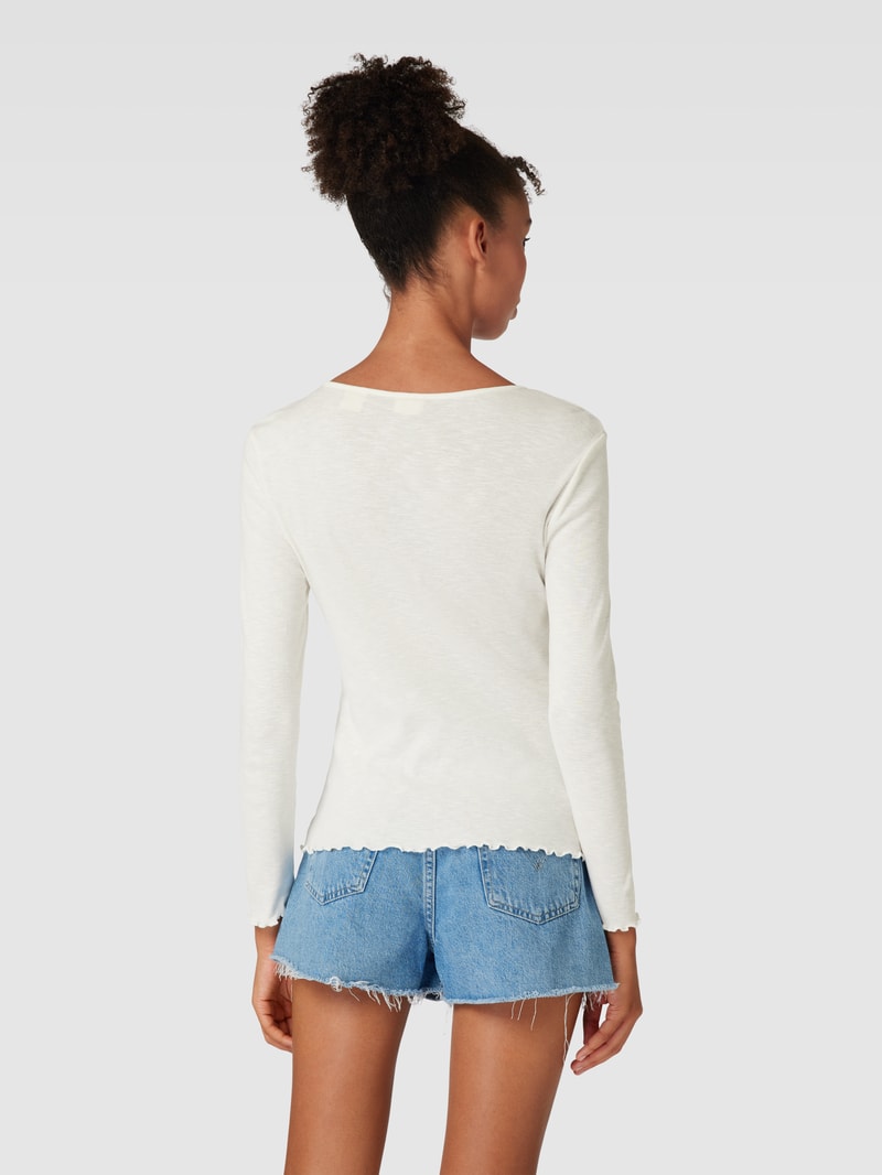 Longsleeve mit kurzer Knopfleiste Modell 'HENLEY' in beige