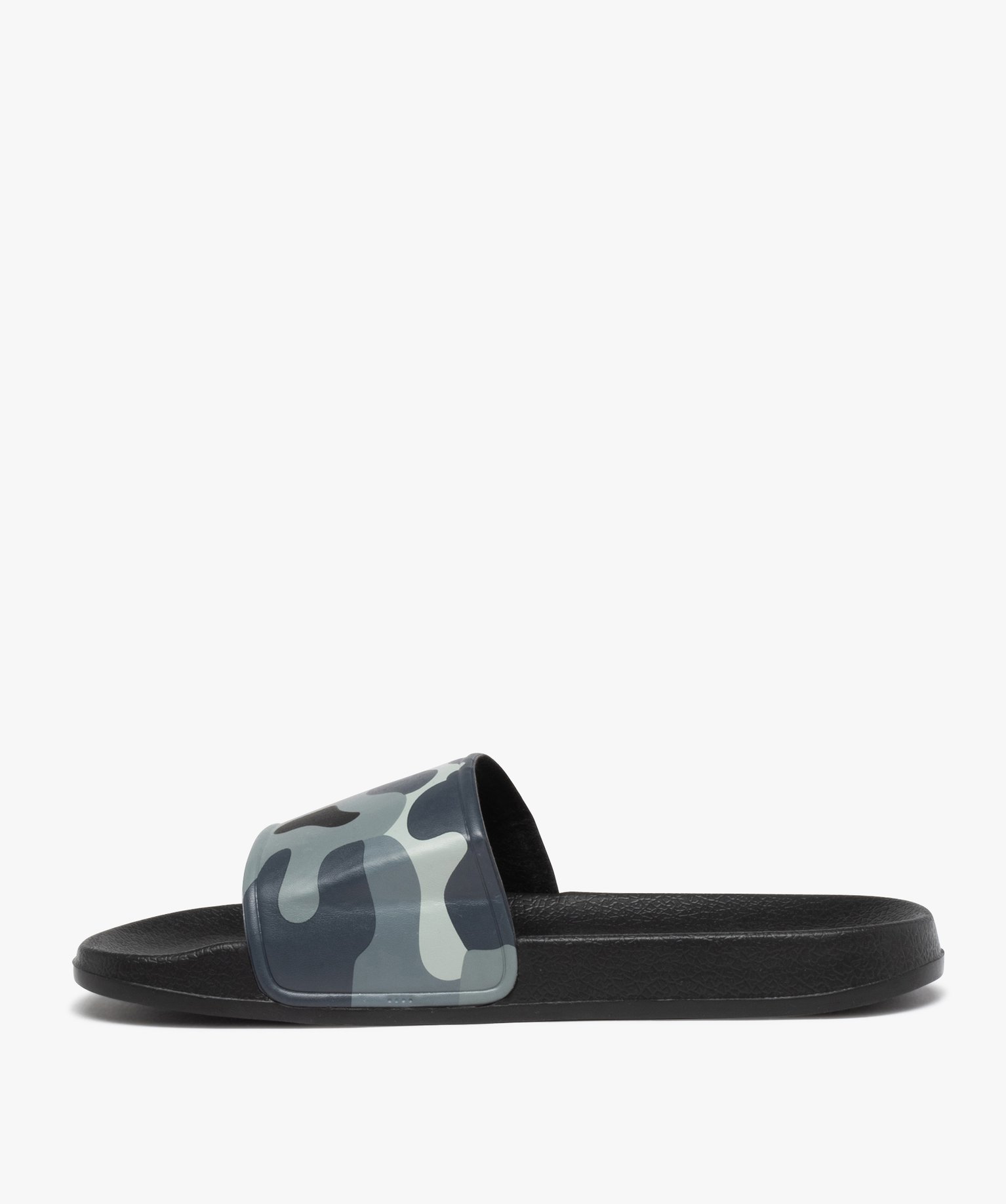 Mules de piscine Garçon bandeau imprimé camouflage gris | GEMO