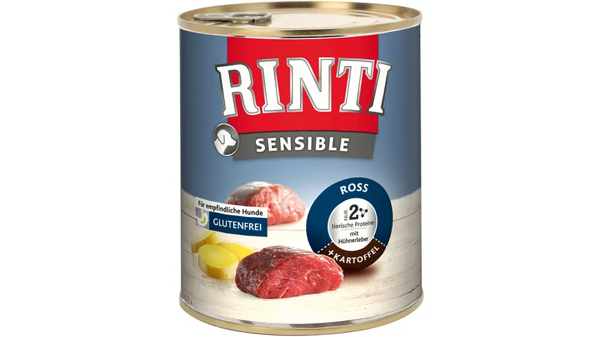 RINTI Hundenassfutter Sensible Ross, Hühnerleber & Kartoffel 800 g