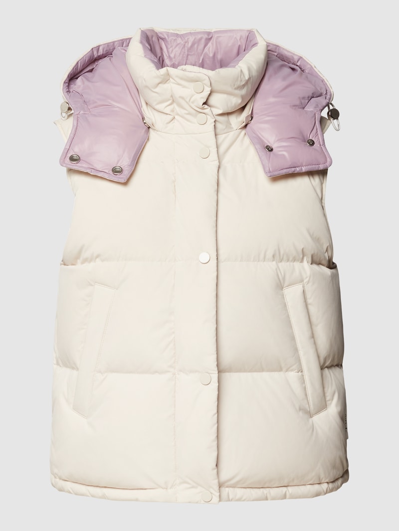 Daunenweste mit abnehmbarer Kapuze in offwhite