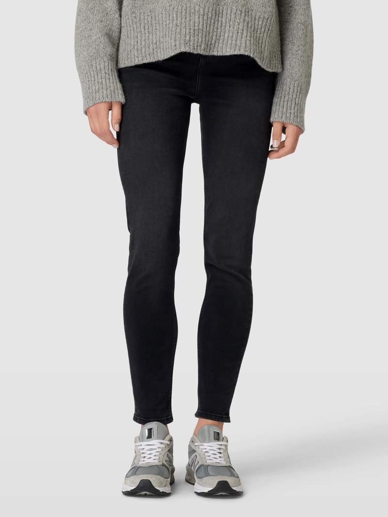 Skinny Fit Jeans mit Knopfverschluss in dunkelgrau