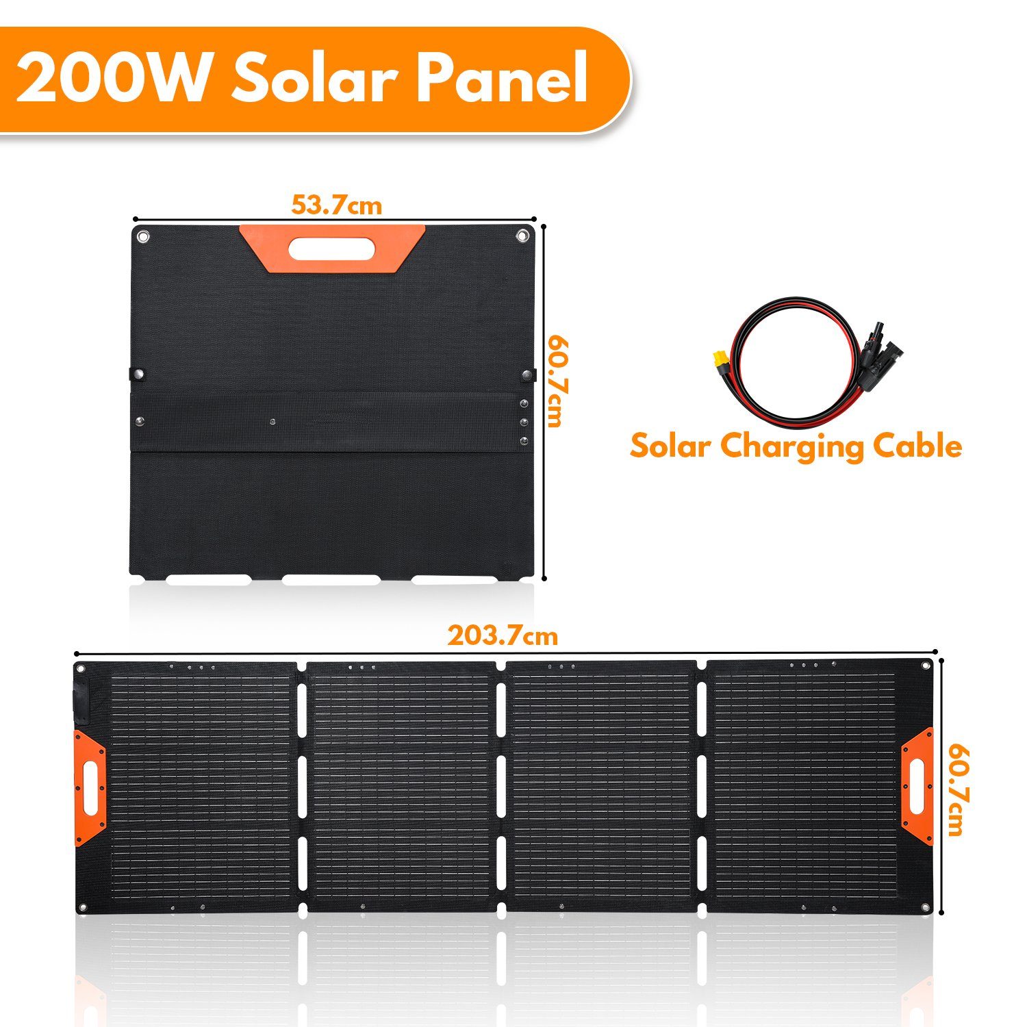 TolleTour Solarmodul Faltbares Solarpanel 200W Solarmodul Solarladegerät Tragbare Power, 200 W