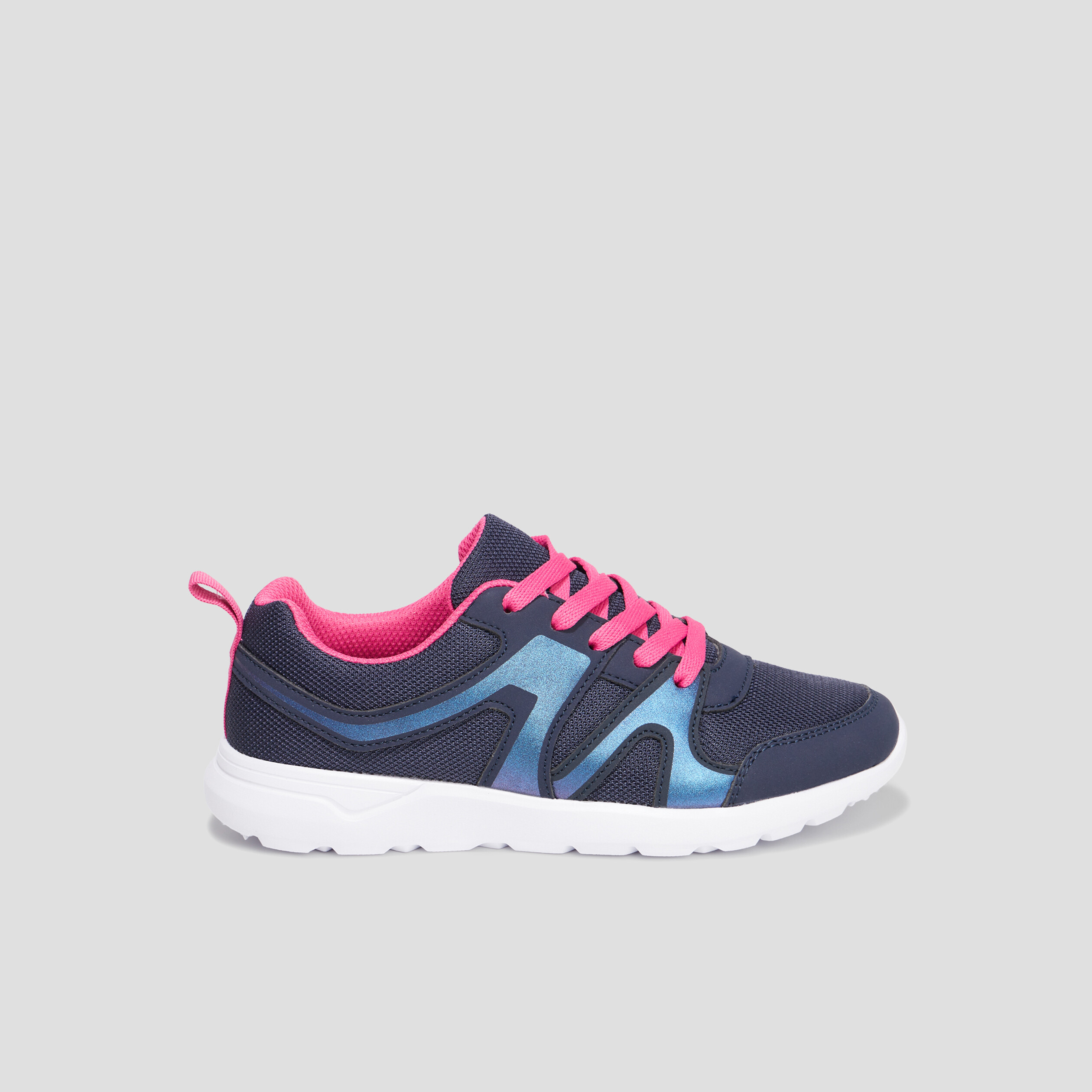 Baskets running à lacets bleu marine fille | La Halle
