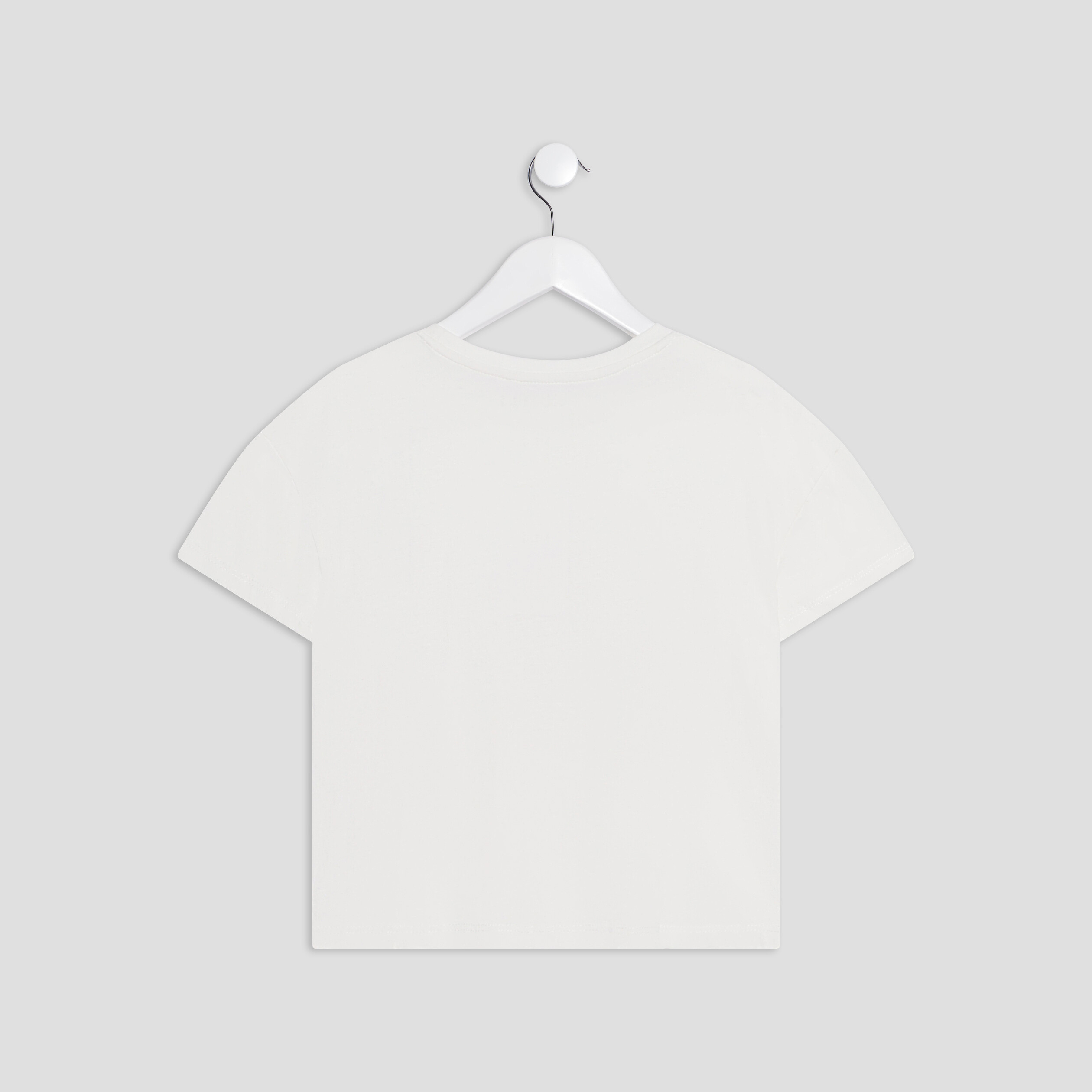 T-shirt cropped manches courtes ecru femme | La Halle