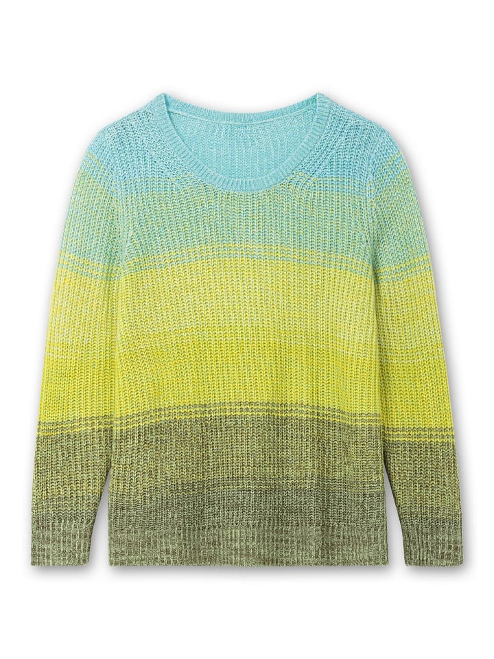sheego Rippstrickpullover in grün meliert günstig kaufen