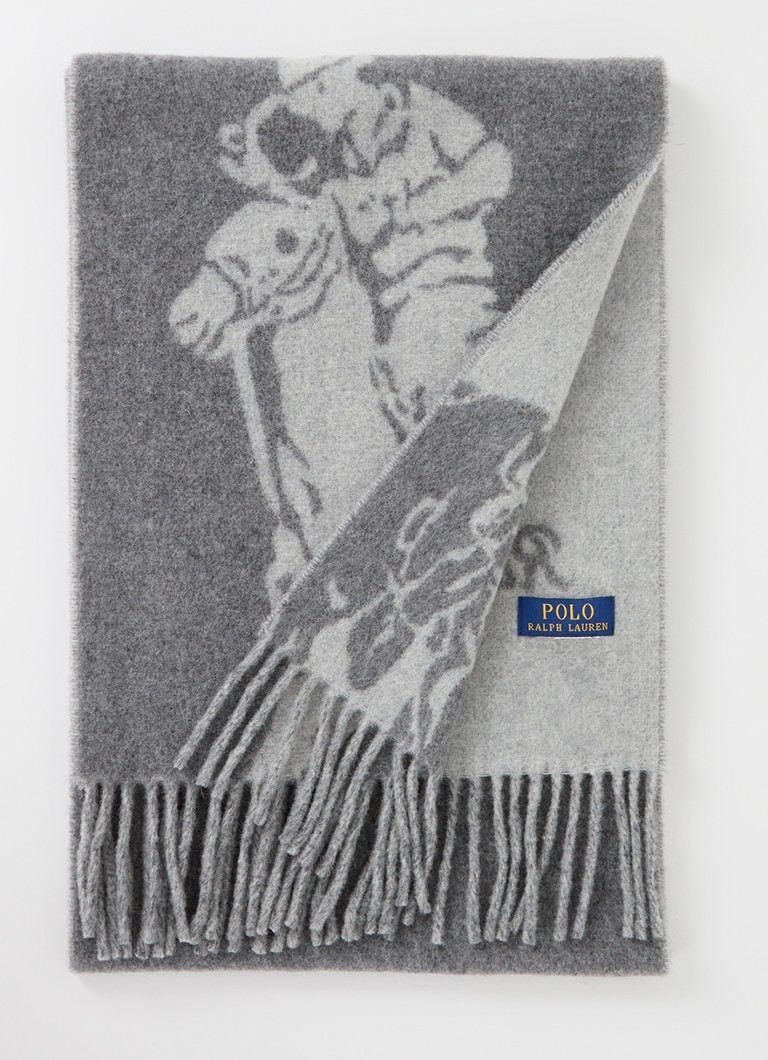 Ralph Lauren Wool Blend Scarf with Logo 178 x 30 cm