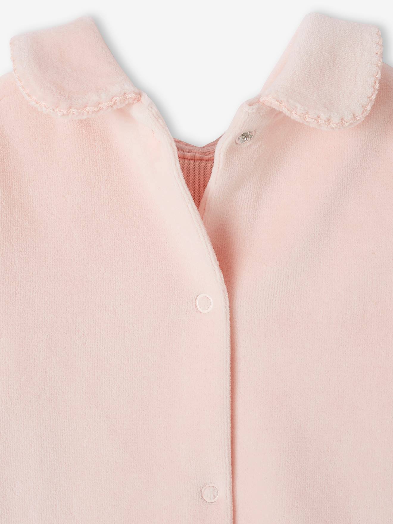Lot de 2 pyjamas bébé en velours rose poudré