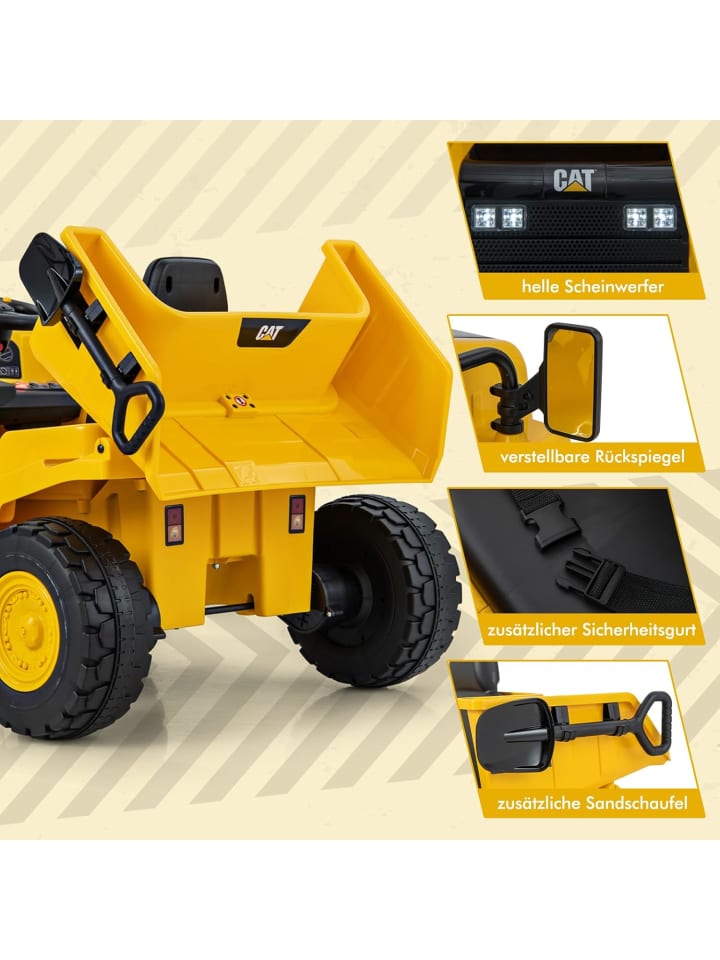 COSTWAY 12V Elektroauto ab 3 Jahren Caterpillar in Gelb günstig kaufen onesize