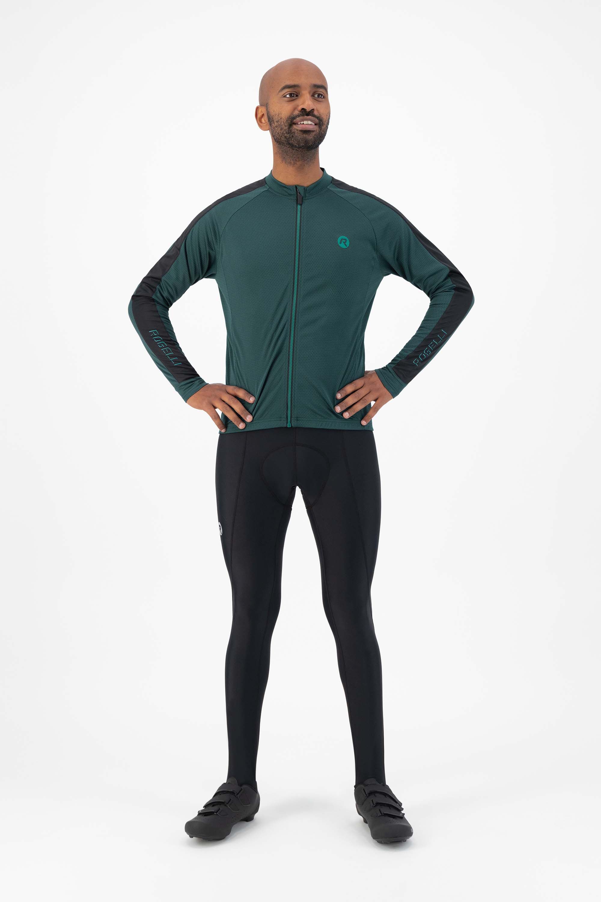 Rogelli Explore Green Black Herren Langarm-Radtrikot